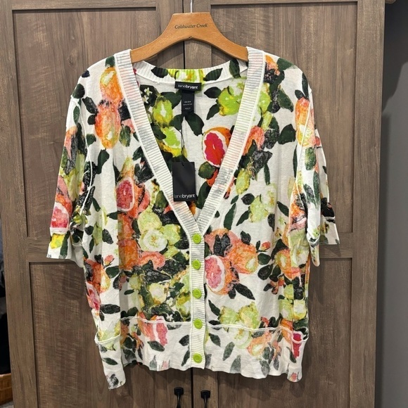 NWT lane Bryant 22/24 Cardigan Sweater Short Sleeve V Neck Button Front - Picture 1 of 10